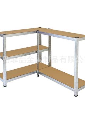 书架置物架落地收纳架铁艺钢木货架客厅展示架家用卧室简易储物柜