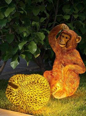 2024年新款LED户外太阳能设计师创意榴莲景观亮化防水抽象庭院灯