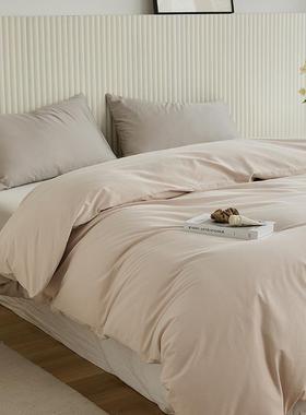 秋冬保暖全棉100支双股长绒棉磨毛被套单件纯色双拼被罩单人双人