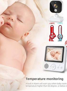 婴儿监视器喂奶计时双向语音温度监测音乐哄睡摇篮曲婴儿监视器