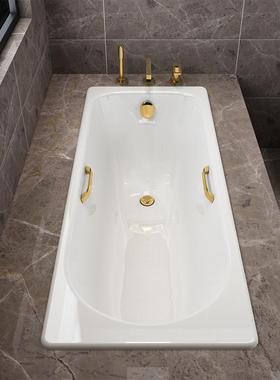卫生间单人方形泡澡铸铁陶瓷嵌入式浴缸家用小户型成人搪瓷贝格莱