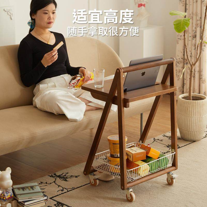 中古实木沙发边几可移动家用客厅沙发边柜床头推车复古茶几小桌子,淘宝优惠券,粉丝福利购,淘宝优惠卷