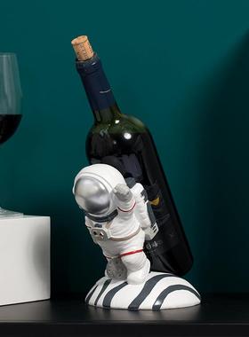 宇航员红酒架酒柜摆件太空主题葡萄酒红酒架斜放餐边柜家居装饰品