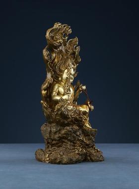 黄铜不动明王摆件家居工艺品