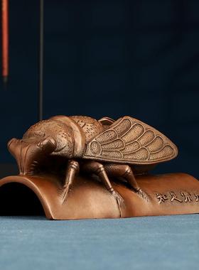 紫铜镇纸镇尺书镇铜镇纸文房四宝书房用品知足常乐教师节礼物