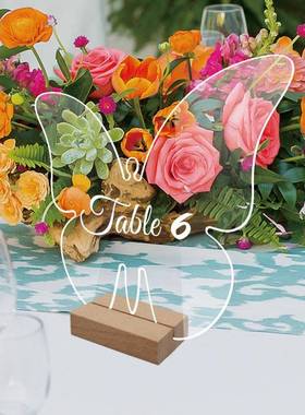 跨境立体透明蝴蝶亚克力婚礼派对桌号牌桌位席位牌DIY镜面摆台