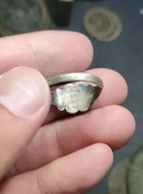 晚清民初时期风格花朵戒指老银色复古做旧设计感个性小众古典高雅