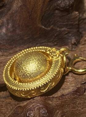 黄金色吸米星项链吸金星吊坠挂链古巴复古锁骨链高级个性时尚潮转