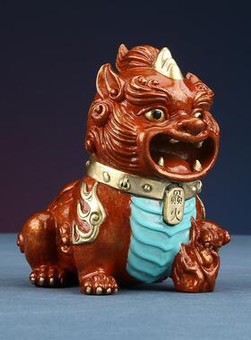 彩铜创意赑火赑屃瑞兽桌面装饰生日礼物开业礼品萌宠摆件