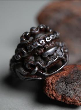 藏式民族风戒指男精品天铁尾戒圈环饰复古工艺精手工制作设计指环