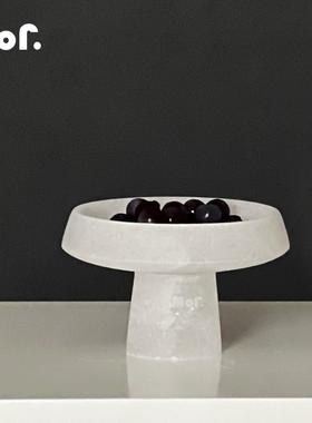 墨非 轻奢现代大理石果盘装饰盘摆件 样板间售楼处客厅茶几收纳盘