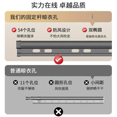 电动晾衣架2.15米固定直杆阳台遥控升降自动智能家用双排加厚晒衣 - 图2