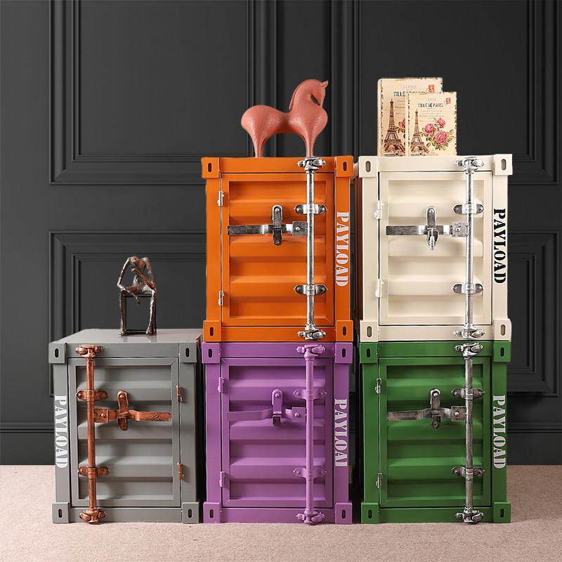 集装箱柜子摆件工业风铁艺床头箱橱窗酒吧陈列品服装店道具收纳柜,淘宝优惠券,粉丝福利购,淘宝优惠卷