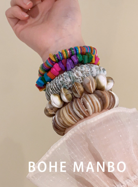 天然贝壳海螺手链海边沙滩饰品