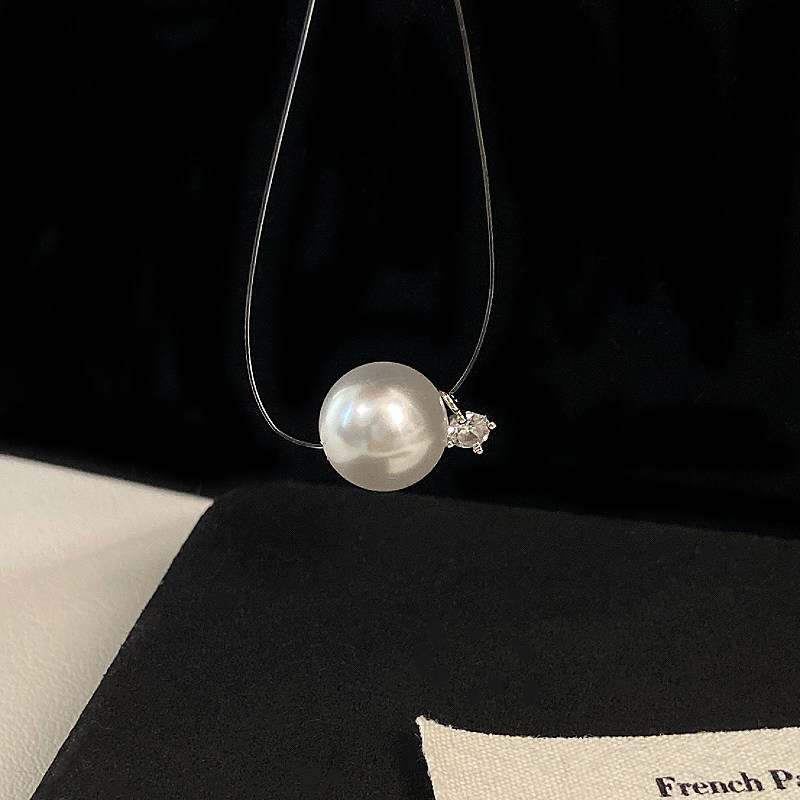 人鱼之泪施家珍珠锆石吊坠鱼线项链女简约设计感闪钻日常通勤项饰,淘宝优惠券,粉丝福利购,淘宝优惠卷