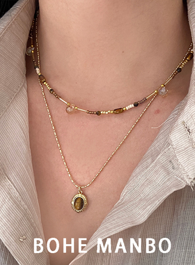 美拉德双层叠戴choker项链