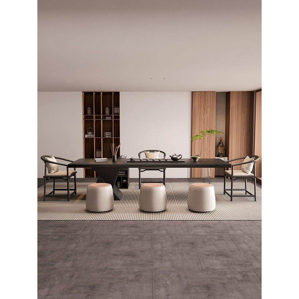 现代简庭约公实WTR木大板茶几椅组合炭黑啡桌家办茶几高咖端,淘宝优惠券,粉丝福利购,淘宝优惠卷