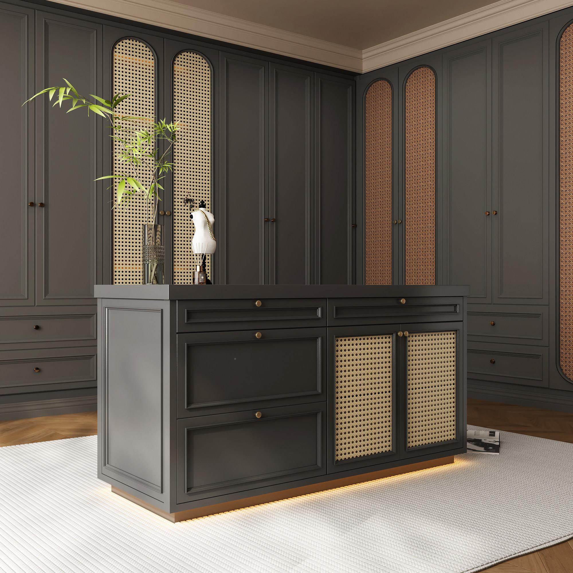 式复饰古衣024帽间中间法岛台珠侘宝首收纳展示柜寂中古风中岛柜,淘宝优惠券,粉丝福利购,淘宝优惠卷