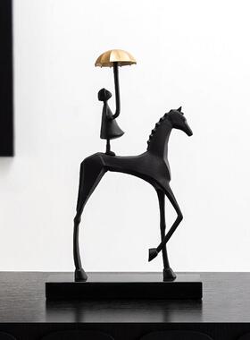 创DL-BJ663铸铁金属马摆件家居厅轻意奢档装饰高品电视柜酒柜高级