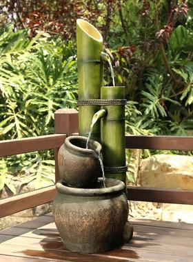 创意水景入户花园摆件落地流水喷泉庭院装饰造景日式院子假山盆景