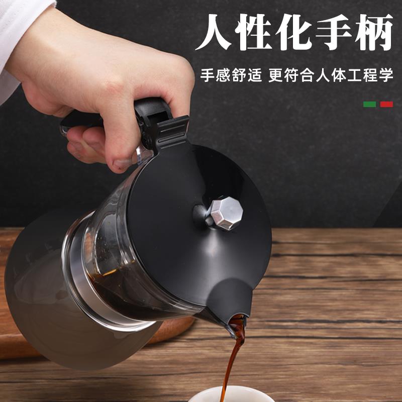 食品级可视不锈钢意式浓缩摩卡壶煮咖啡壶手冲壶小型意式咖啡机 - 图1