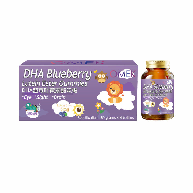 OMEK 蓝莓叶黄素小紫瓶DHABLUEBERRYLUTEINESTERFUDGE礼盒装-A1