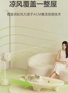科西D1空气循环扇香氛家用立式智能摇头落地扇氛围灯超轻音电风扇