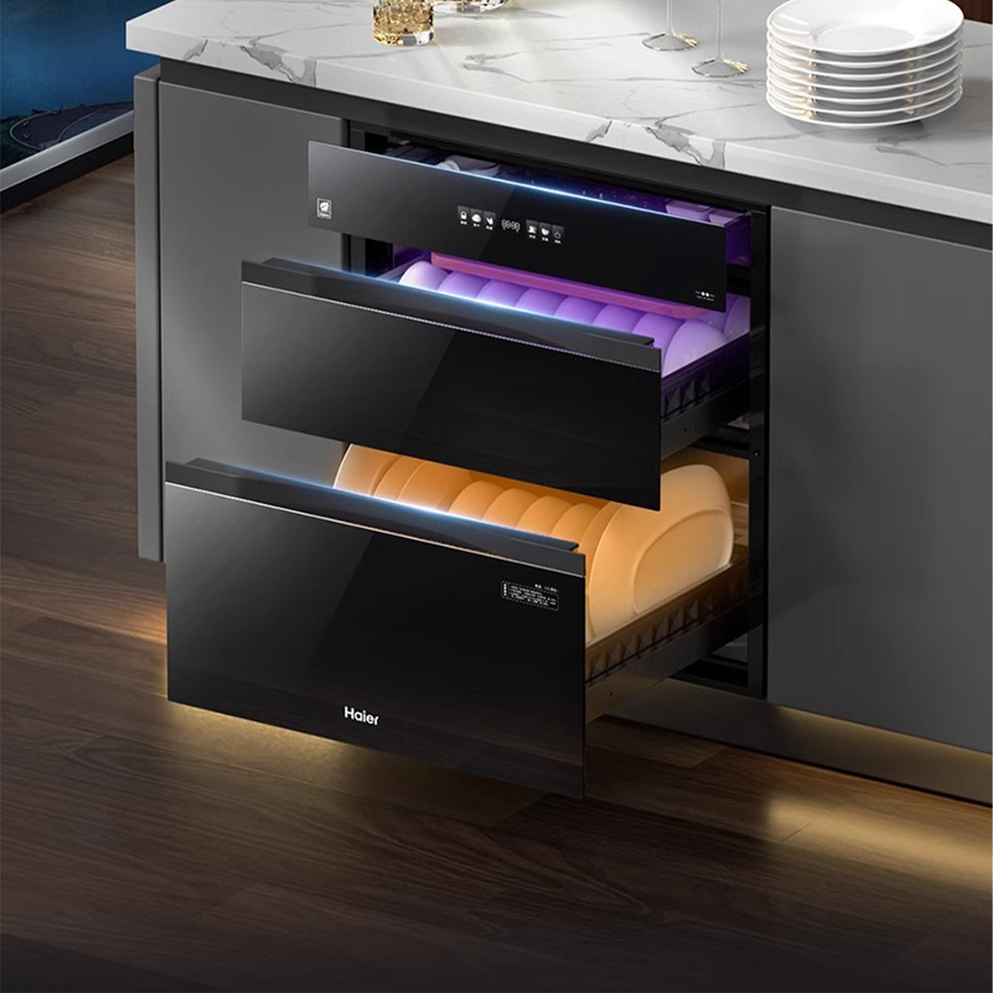 【304不锈钢】海尔150L消毒柜家用嵌入式碗筷烘干一体机EB150MAX