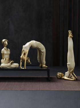 瑜伽人物摆件送朋友新人创意实用家居桌面客厅卧室瑜伽馆开 业礼