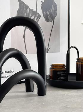 样板间简约现代软装饰品仿真花挂画蜡烛托盘玄关家居摆件ZH3442