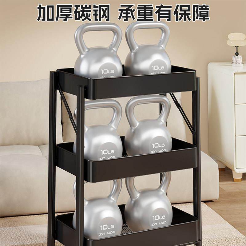 可折叠小推车多层置物架落地卧室书架家用零食厨房可移动收纳架子,淘宝优惠券,粉丝福利购,淘宝优惠卷