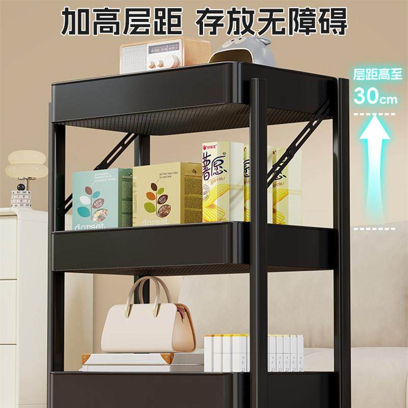 可折叠小推车多层置物架落地卧室书架家用零食厨房可移动收纳架子,淘宝优惠券,粉丝福利购,淘宝优惠卷