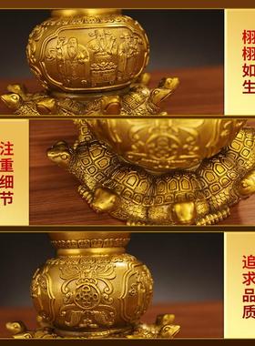 黄铜天医葫芦九龟葫芦开口空心开盖玄关客厅卧室大号居家装饰摆件