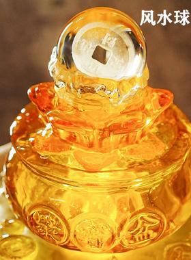 聚宝盆流水摆件循环水招财客厅酒柜小型桌面装饰造景生财风水轮