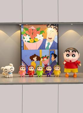 可爱系蜡笔小新入户玄关钥匙收纳布置摆件客厅桌面装饰画家居用品