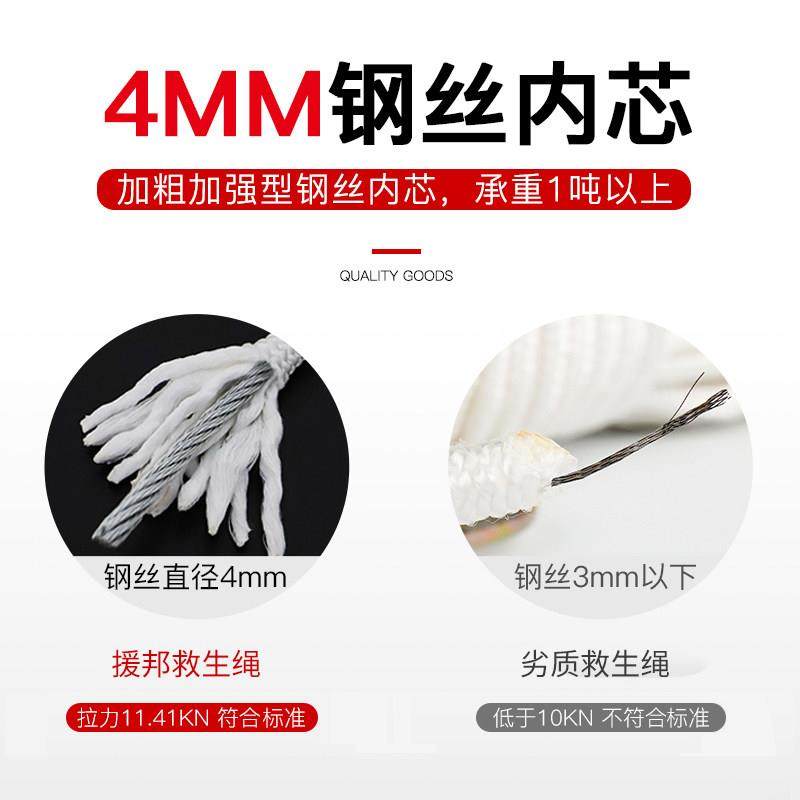 消防绳逃生高楼火灾防火钢丝绳索救生绳家用安全绳求生绳3C认证绳,淘宝优惠券,粉丝福利购,淘宝优惠卷