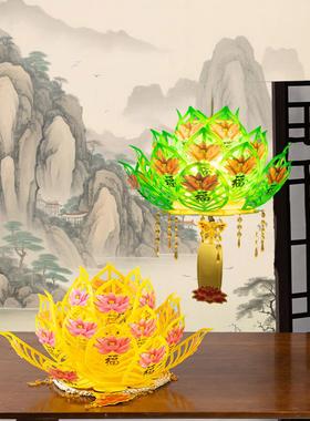 超大荷花灯佛灯正面彩色荷花灯插件寺庙挎包吊灯装饰庭院户外寺庙