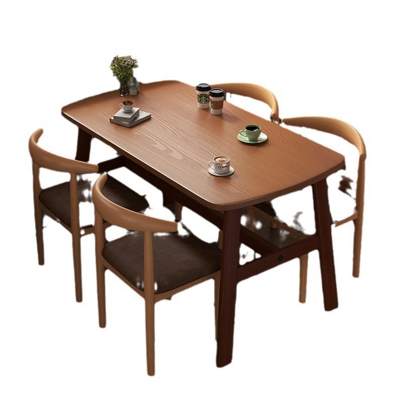 餐桌家用小户型简约现代吃饭桌子出租房用长方形饭桌餐饮商用桌椅 - 图3