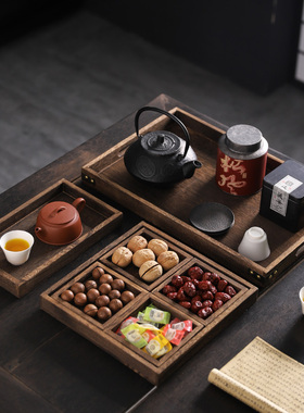 速发置式布中围心煮茶装饰配件果盘道具点炉盘工具托盘零食摆放盘
