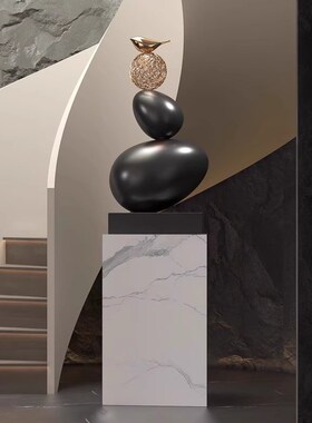 速发大售落地雕塑艺术品酒店型楼处大厅楼梯间寂角处侘转风几何摆