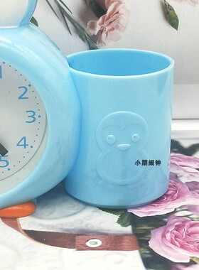 现货速发可爱企鹅时尚笔筒小闹钟学生儿童用创意多功能床头电子时