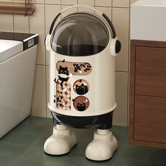 Trash Can 2025 Home Living Room New Bedroom Bathroom Covered High-Looking Creative Large-Capacity Paper Basket
