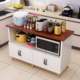 Kitchen cutting table household storage cabinet microwave oven floor-standing storage rack multi-layer dining side table fruit and vegetable storage cabinet