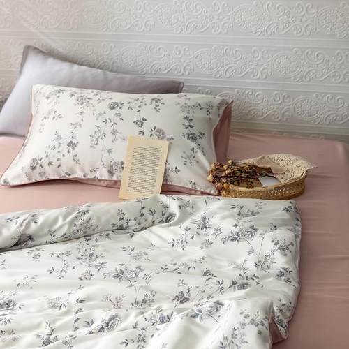 美简床约玉宇阁复古天品丝四件套印花冰丝夏季凉式感上用床单被套 - 图3