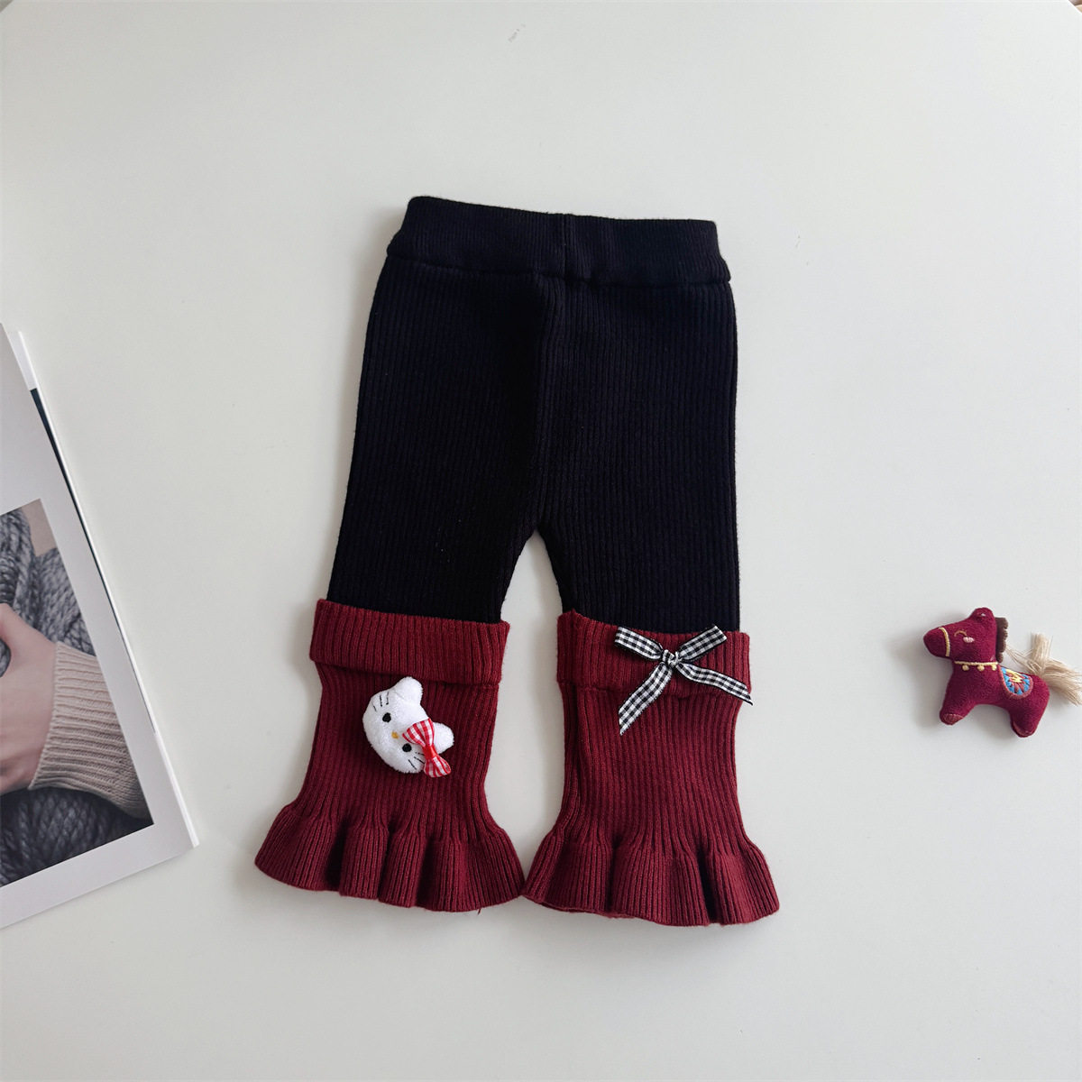 2025婴儿童新款秋冬季针织套装女童爱心连帽毛衣拼接打底裤两件套,淘宝优惠券,粉丝福利购,淘宝优惠卷