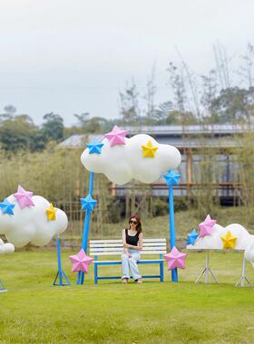 户外爱心云朵座椅雕塑玻璃钢景区游乐园打卡珊瑚贝壳风车装饰摆件