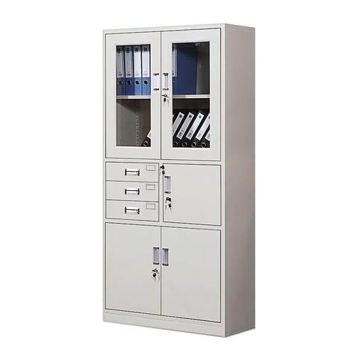 铁皮办公室文件柜钢制档案资料柜财务凭证柜带锁抽屉矮柜储物书柜 - 图3