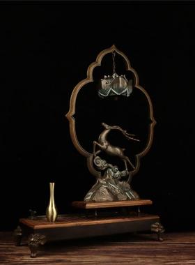 合金吊炉 一路高升悬挂香炉 檀香炉倒流香 鹿香炉创意摆件工艺品