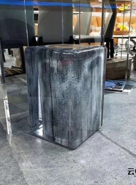 速发环氧树脂角几水件树凳茶枝墩子摆晶透明雕塑艺术品凳子压克力