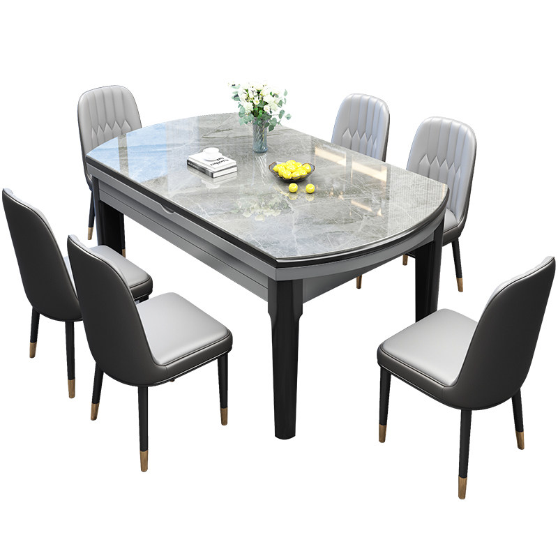 速发岩板实木餐桌椅组型简约轻奢伸缩折叠家用小合户带电磁炉饭桌,淘宝优惠券,粉丝福利购,淘宝优惠卷